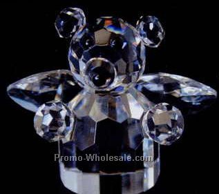 1-3/4" Optic Crystal Angel Bear Figurine