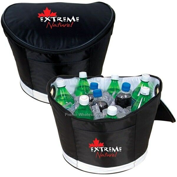 13" Dia. X 10" Cooler Tub With Zippered Lid (Imprinted)