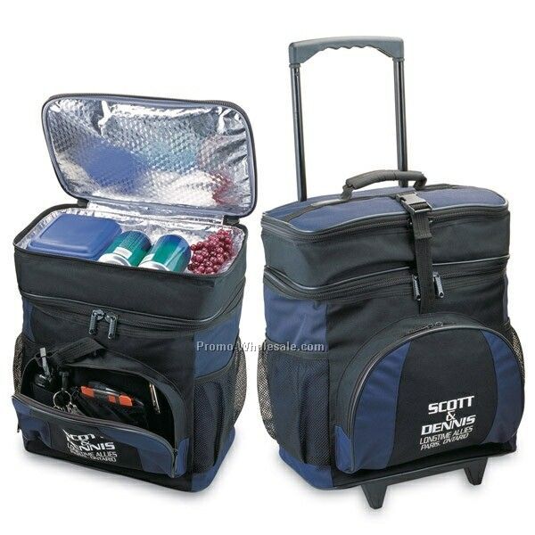 15"x16"x10" Deluxe Cooler Bag On Wheels (Imprinted)