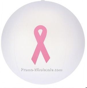 16" Inflatable Opaque Beach Ball W/ Pink Ribbon Imprint