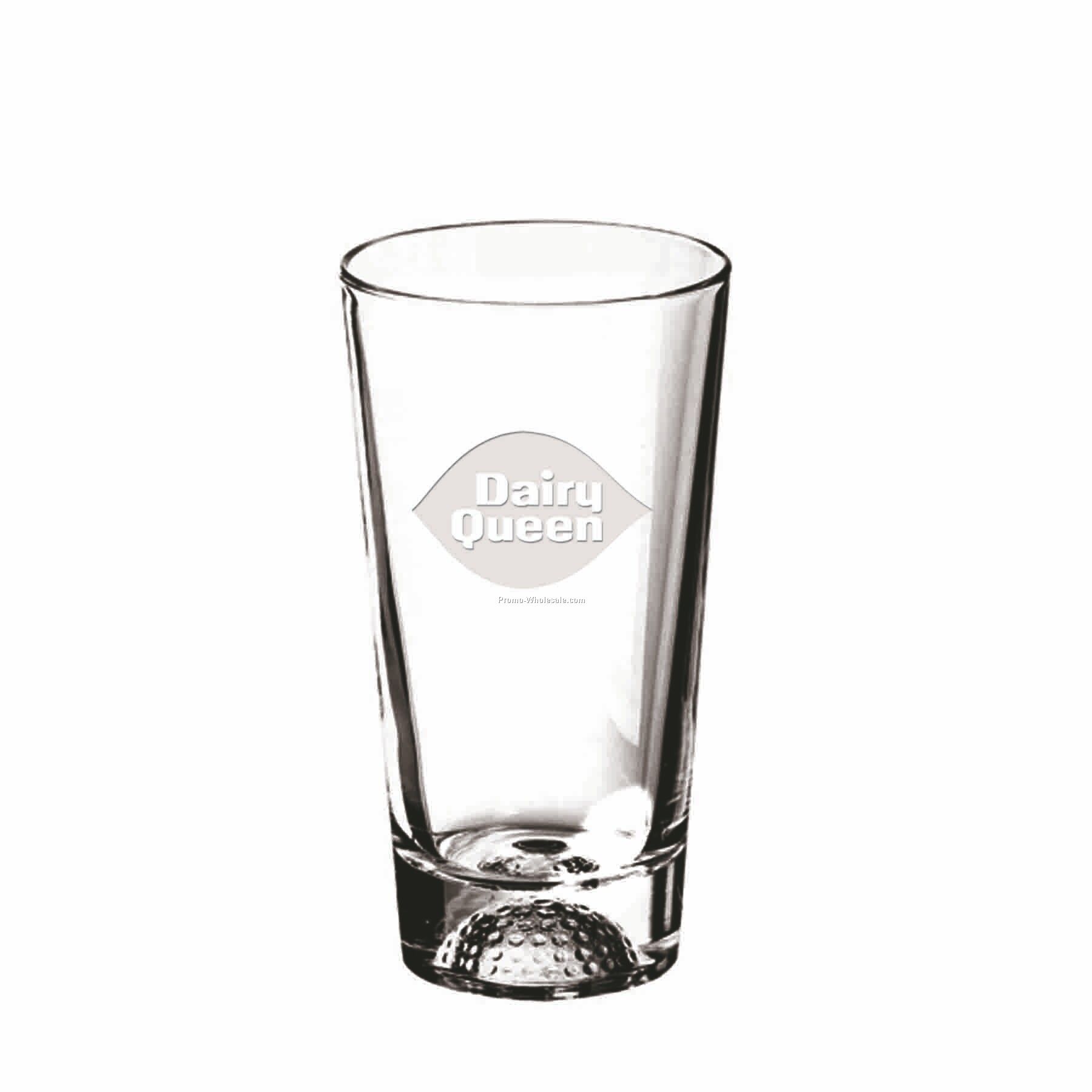 16 Oz. Crystal Pilsner Beer Glass W/ Golf Ball Bottom (Deep Etch)