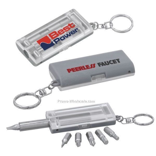 2-3/4"x1-3/8" Mini Screwdriver Kit With Keychain