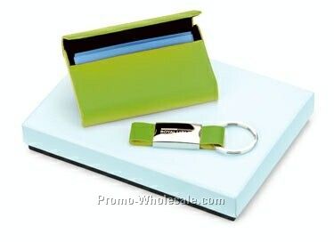 2 Piece Leather Card Holder And Key Ring Set