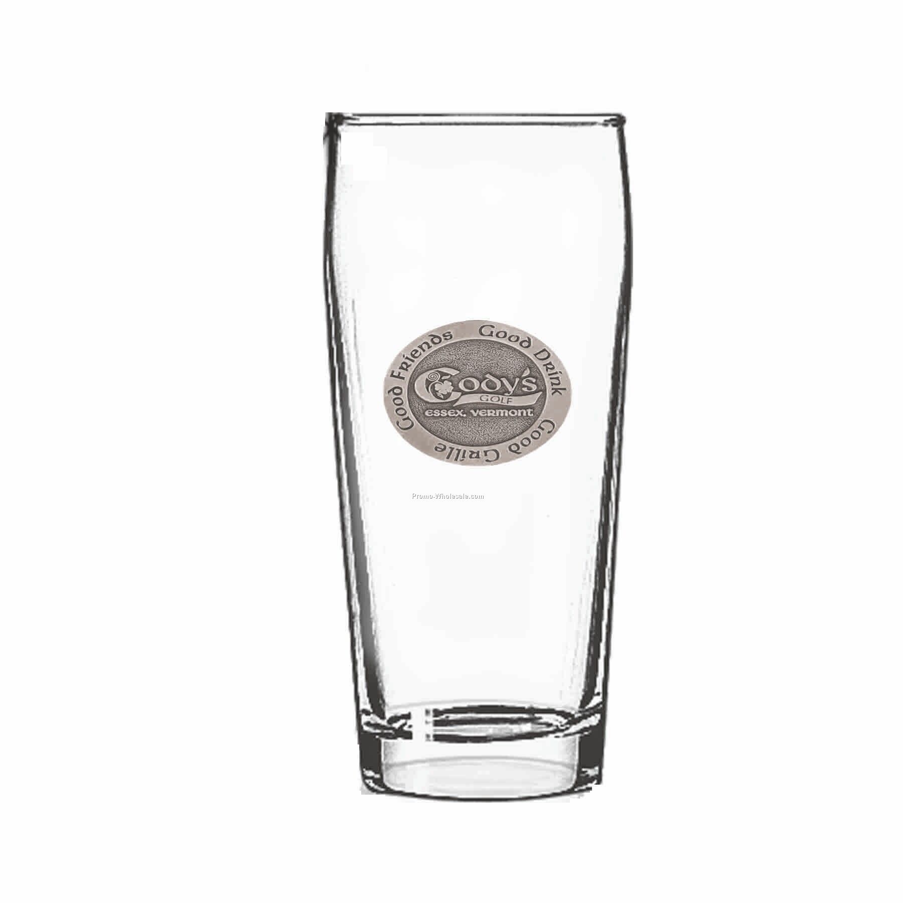 20 Oz. Crystal Pilsner Beer Glass (Pewter Emblem)