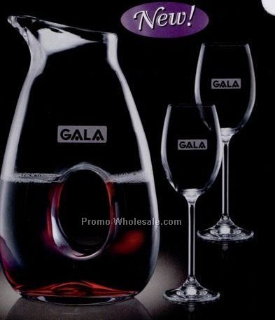 25 Oz. Crystal Gerrard Carafe And 2 Wine Glasses