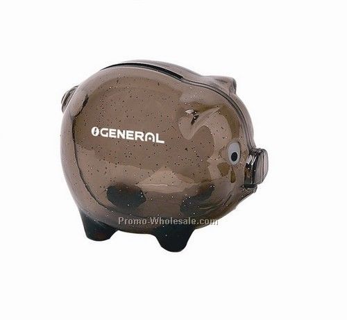 3 3/4" X 2 1/2" Smash It Black Piggy Bank