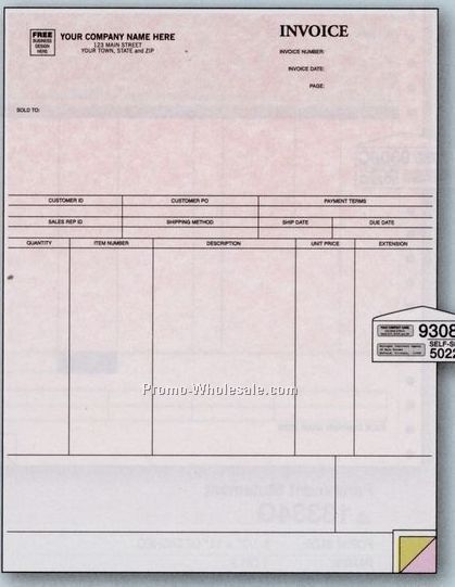 3 Part Parchment Laser Product Invoice (Peachtree Windows Accounting)
