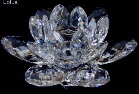 4" Optic Crystal Lotus Figurine