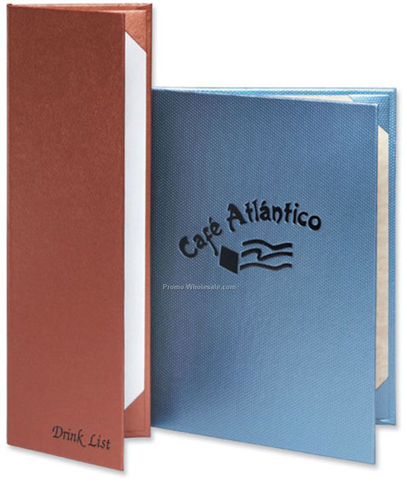 4-1/4"x14" Bistro Hardback Menu Cover - Style 1v