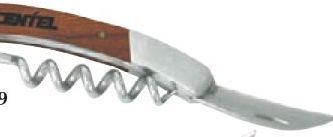 4-1/4"x3/4"x1/2" Waiter's Corkscrew With Laser Etched Wood Handle