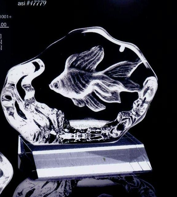 4-4/5" Animal On Base Tropical Fish Crystal Sculpture