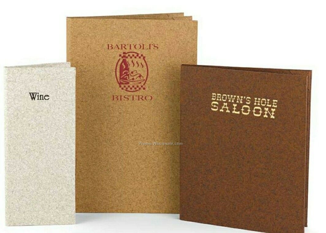 4 View Book Style Cork Menu Cover (5-1/2"x8-1/2")