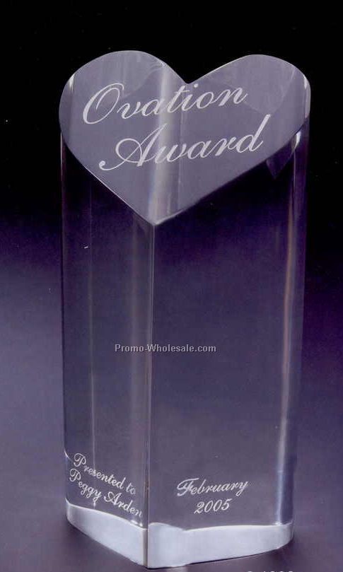 4"x8"x2-1/4" Acrylic Elongated Heart Award