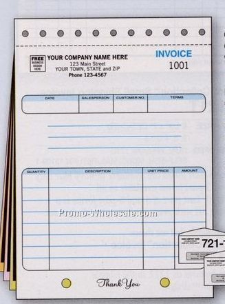 5-1/2"x7" 2 Part Classic Collection Compact Invoice W/ Carbons