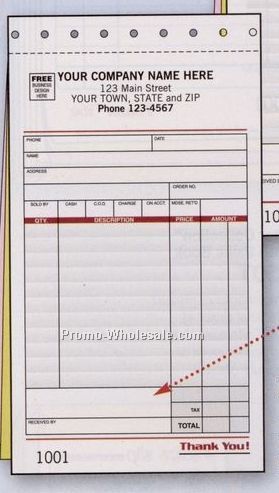 5-1/2"x8-1/2" 2 Part Spectra Collection Large Sales Slip