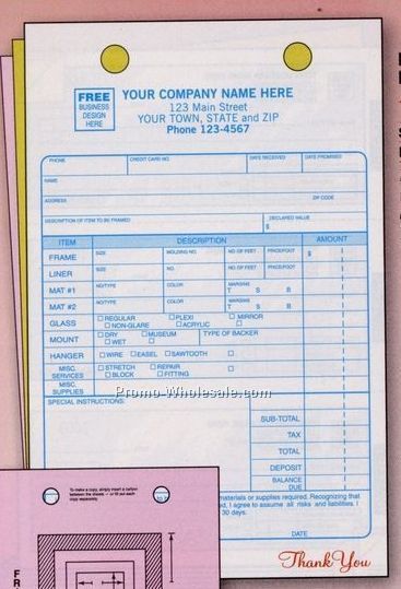 5-1/2"x8-1/2" 3 Part Picture Framing Register Form