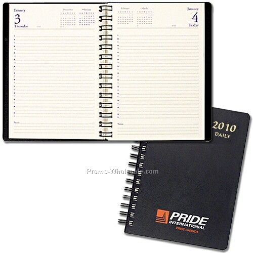 5-1/2"x8-1/2" Daily Classic Diary W/ Leatherette Cover