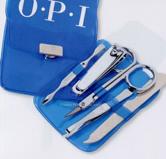 5 Piece Manicure Set W/ Scissors & Pouch (Standard Shipping)