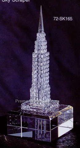 6-1/2" Optic Crystal Sky Scraper Figurine