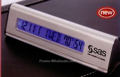 6"x2"x1-5/8" LED Light Alarm Clock With Day, Date And Temperature