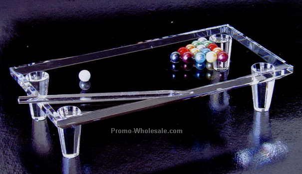 7-1/8"x3-11/16"x1-1/2" Optic Crystal Large Rainbow Pool Table Figurine