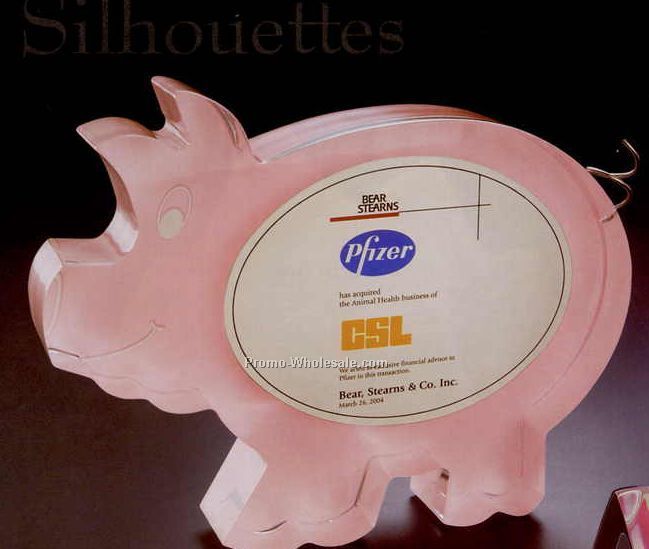 7-5/8"x5-7/8"x1-1/4" Silhouette Acrylic Pig