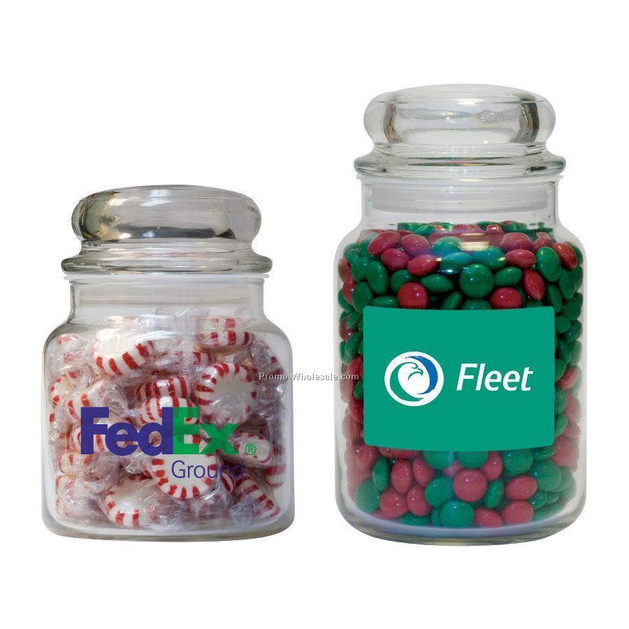 7"x4" Large Apothecary Candy Jar With Jelly Beans Candy