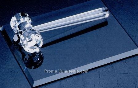 8-1/2"x1-3/4"x3-5/16" Optical Crystal Gavel