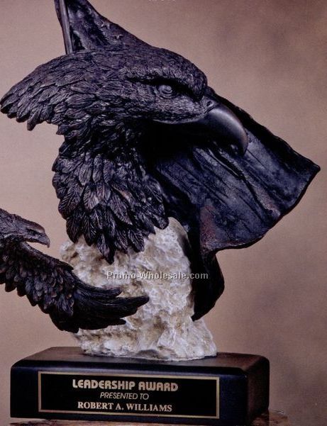 8-1/2"x12" Stone Cast American Eagle Sculpture Award