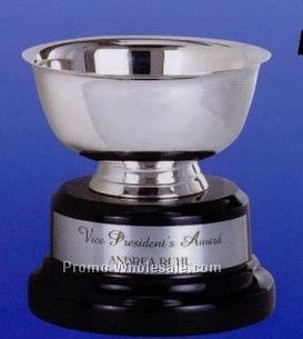 8-1/4" Silver Plated Cup Award W/ Black Marble Base