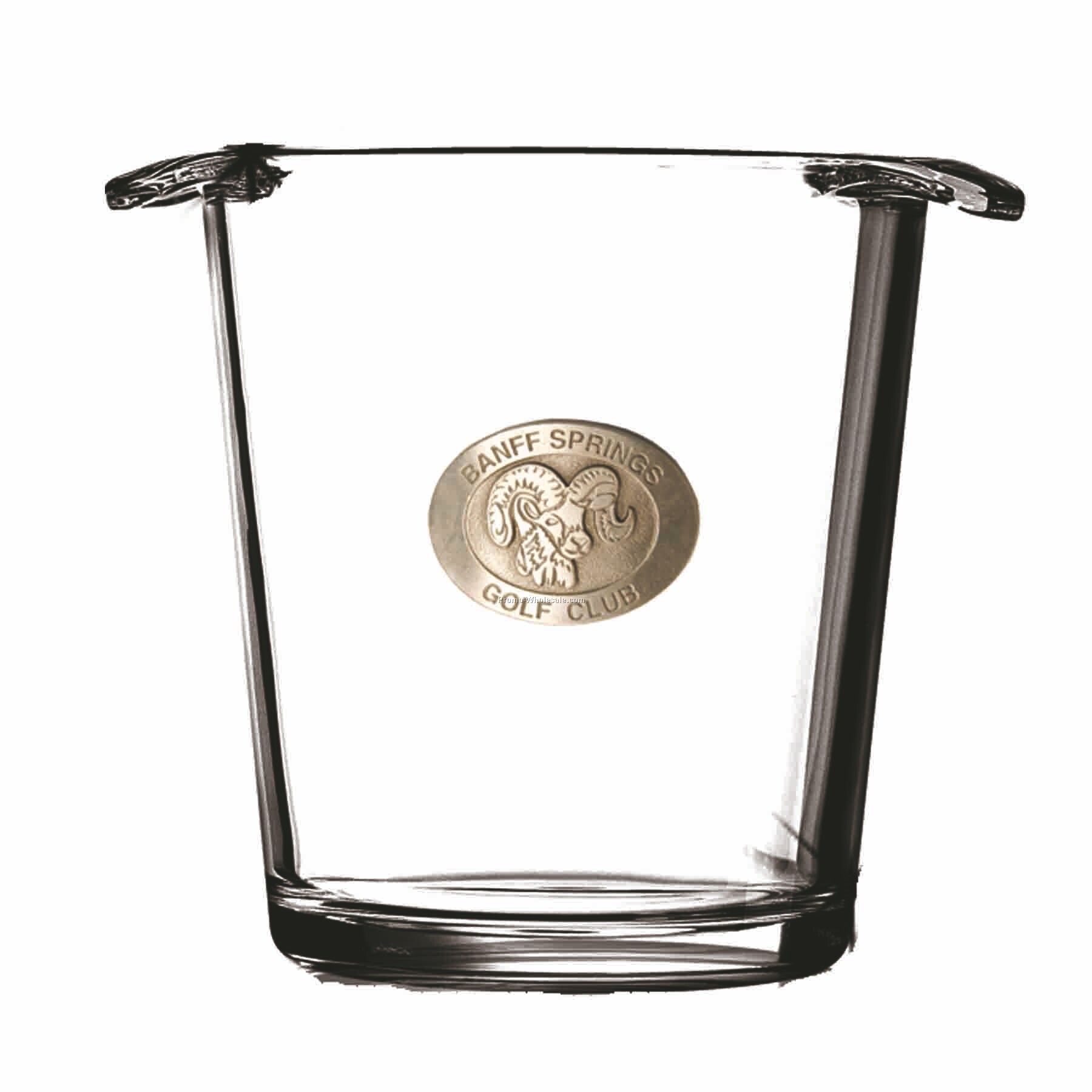 90 Oz. Crystal Island Champagne Bucket (Pewter Emblem)