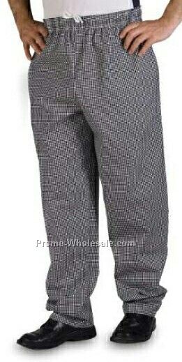 Black & White Check 7 Oz. Poly Cotton Baggy Chef Pant - (2xl-4xl)