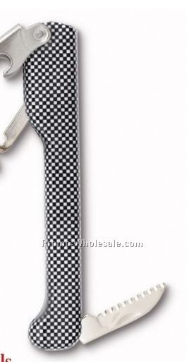 Capitano Designer Waiter's Corkscrew With Checked Pattern Handle