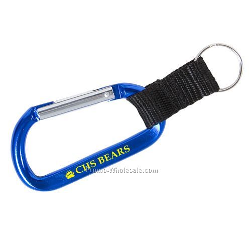 Carabiner Key Chain With Split Ring And Strap