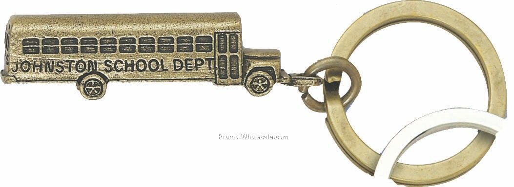 Casted Vehicle School Bus Key Tag