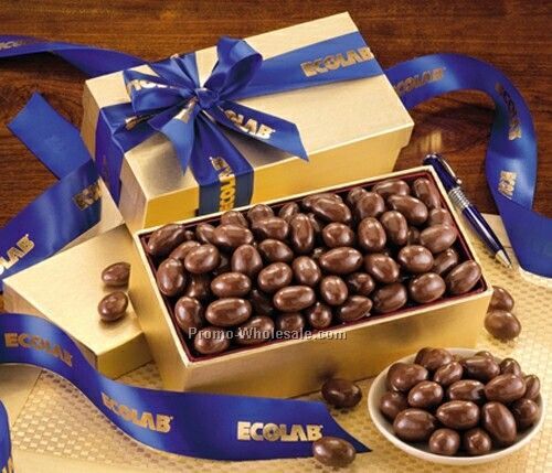 Chocolate Covered Almonds W/ Blue Ribbon