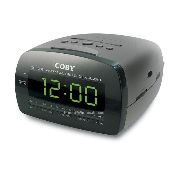 Coby Green LED Digital AM/FM Dual Alarm Clock Radio