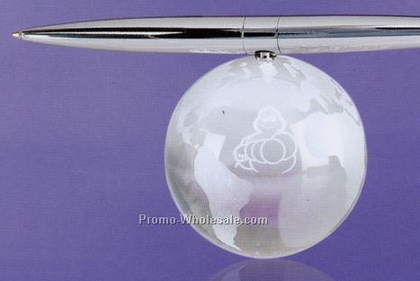 Crystal Globe Spinning Pen Set