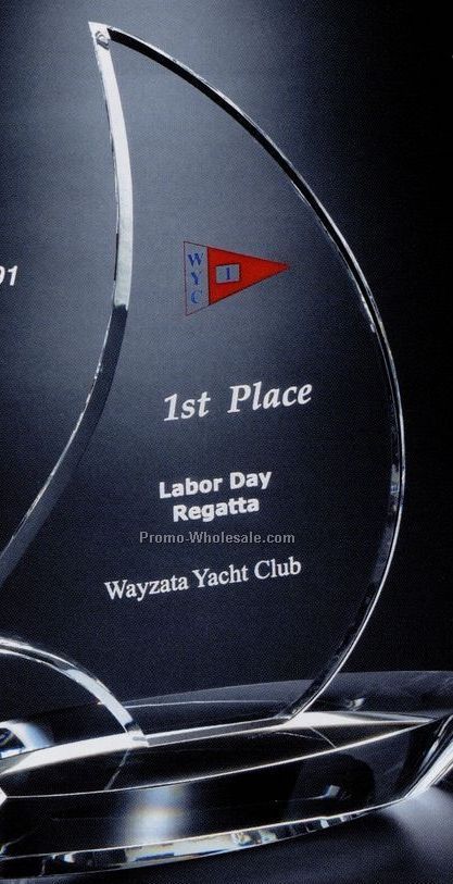 Crystal Sailboat Award 12-1/4"