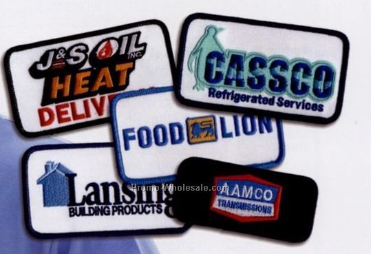 Custom 4-1/2" Embroidered Logo Emblem With 100% Coverage