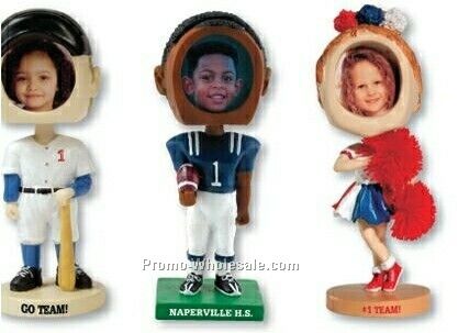 Dark Skin Tone Single Bobble Heads - Cheerleader