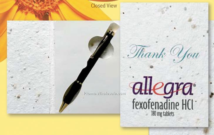 Floral Seed Paper Gift Card With Enviro Pen