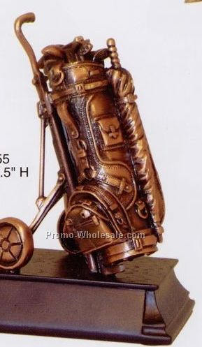 Golf Cart Figurine-copper Finish