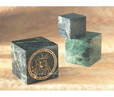 Green Marble Cube - Large (4.5")