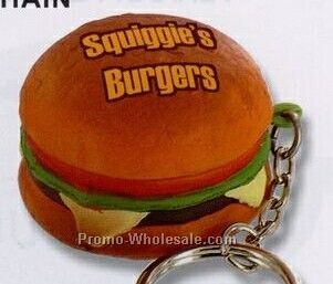 Hamburger Key Chain Squeeze Toy