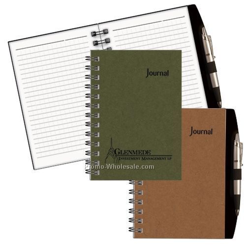 Horizon Eco-logic 7"x4-7/8" Wired Ruled Journal (Cinnabar)