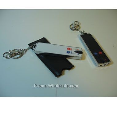 Laser Pointer Plastic Keychain W/ LED Flash Light - Engraved