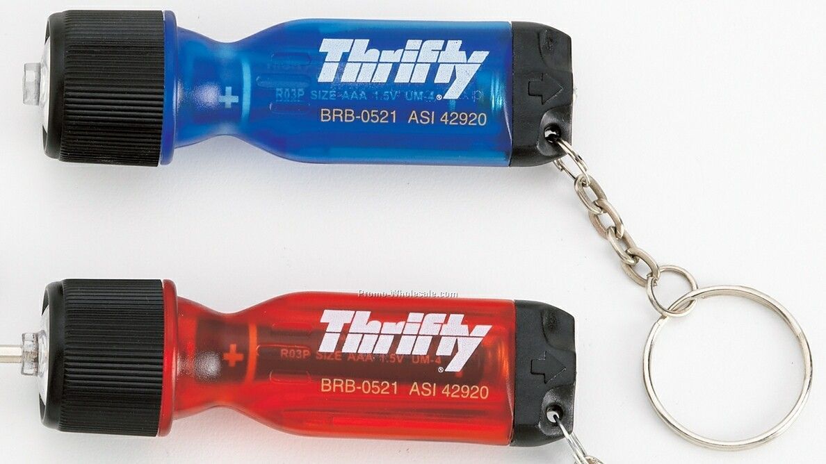 Mini Flashlight Key Chain W/ Screwdriver