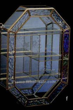 Mirrored Wall Curio Case - Box Medallion (24"x16"x5-1/2")