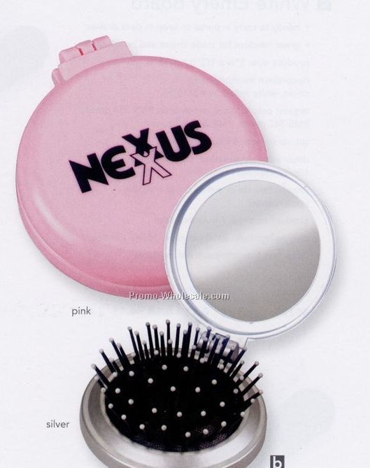 Pillowline Compact Hairbrush With Mirror